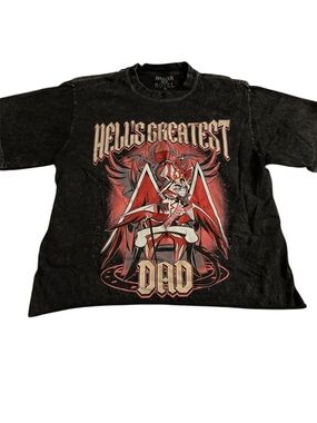 Black "Hell's Greatest Dad" Graphic Tee